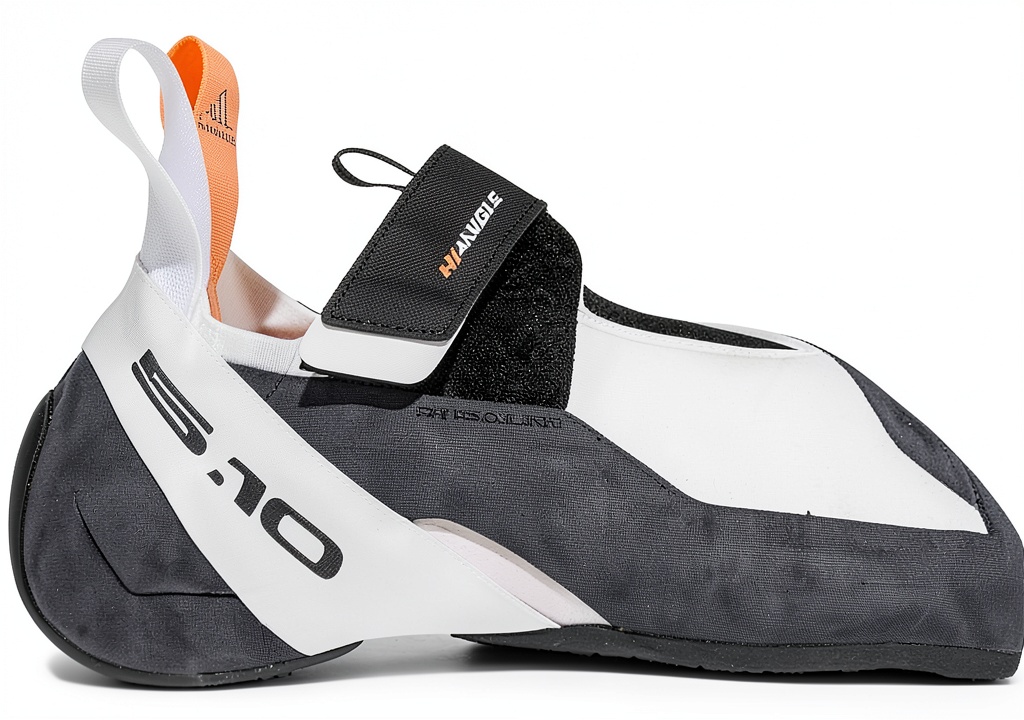 Five Ten Cloud White Climbing Shoes on a rock face