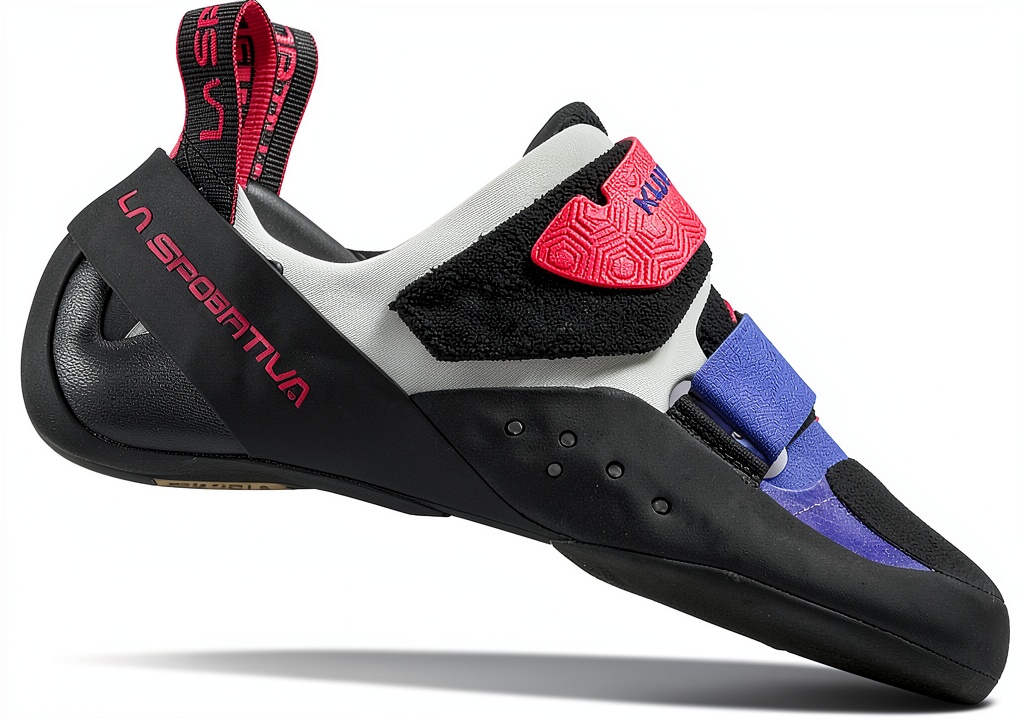 Installing La Sportiva Women’s Climbing Shoes EU 38 on a wooden bench