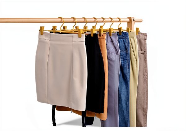 Amber Home Matte Gold Pants Hanger 12.2 Inch Slim Aluminum Organizer-5