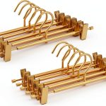 Amber Home Matte Gold Pants Hanger 12.2 Inch Slim Aluminum Organizer-0