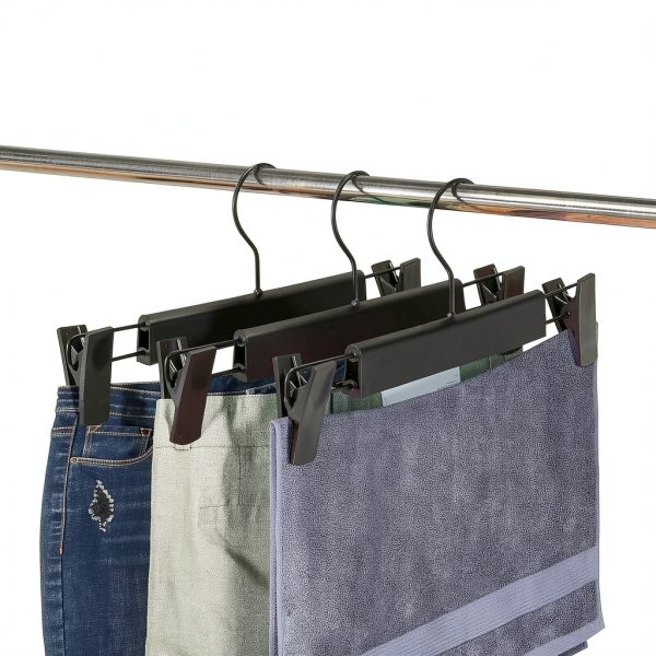 Guhmctt Pant Hangers 10 Pack Rotatable Metal Plastic Closet Organizer-4