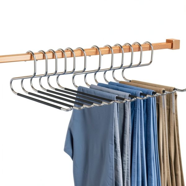 Hodola Pants Hangers Black Metal Foldable 18 Pack Space Saving-4