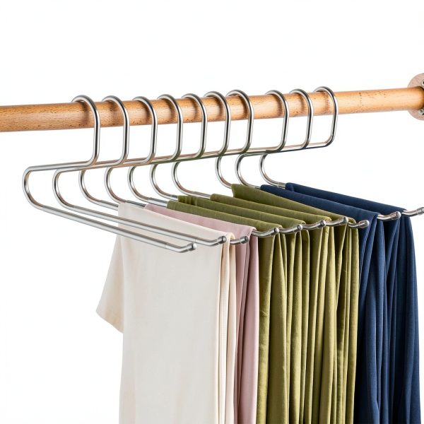 Hodola Pants Hangers Black Metal Foldable 18 Pack Space Saving-1