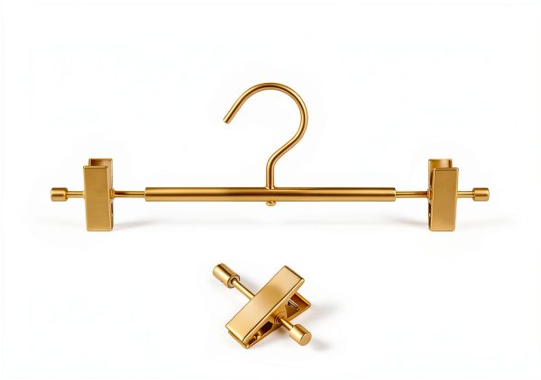 Amber Home Matte Gold Pants Hanger 12.2 Inch Slim Aluminum Organizer-2