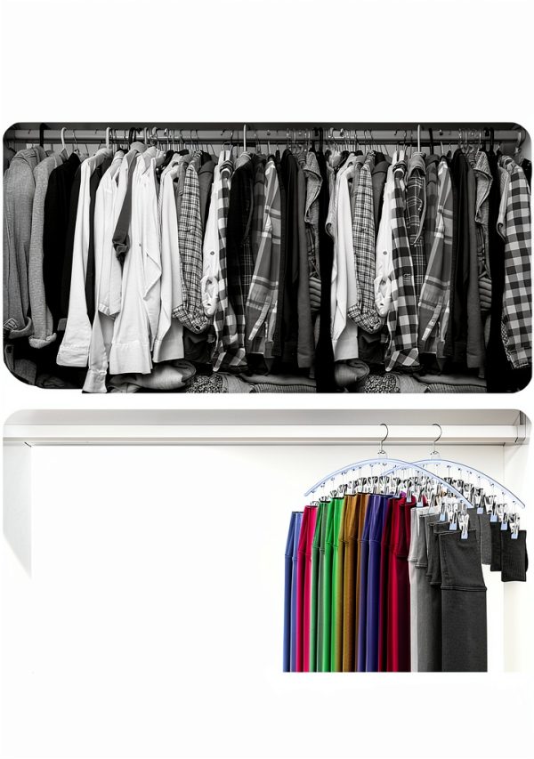 Legging Organizer 3 Pack Besslly Blue Pants Hangers with Clips-1